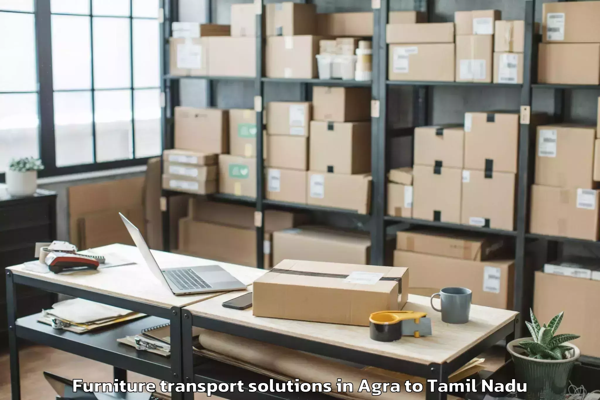 Top Agra to Vanur Furniture Transport Solutions Available